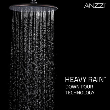 ANZZI Meno Series Oil Rubbed Bronze Wall-Mounted Single Handle Heavy Rain Shower Head With Bath Faucet Set