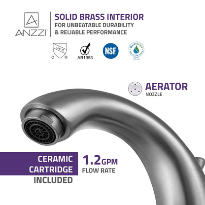 ANZZI Merchant Series 4" Widespread Brushed Nickel Bathroom Sink Faucet