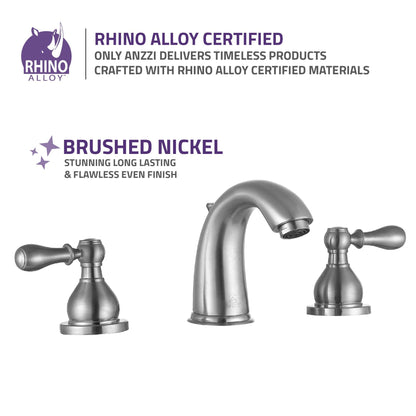 ANZZI Merchant Series 4" Widespread Brushed Nickel Bathroom Sink Faucet