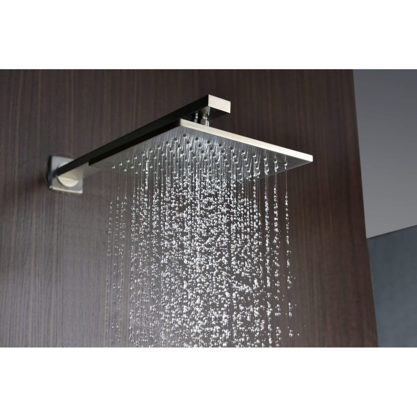 ANZZI Mezzo Series Brushed Nickel Wall-Mounted Single Handle Heavy Rain Shower Head With Bath Faucet Set