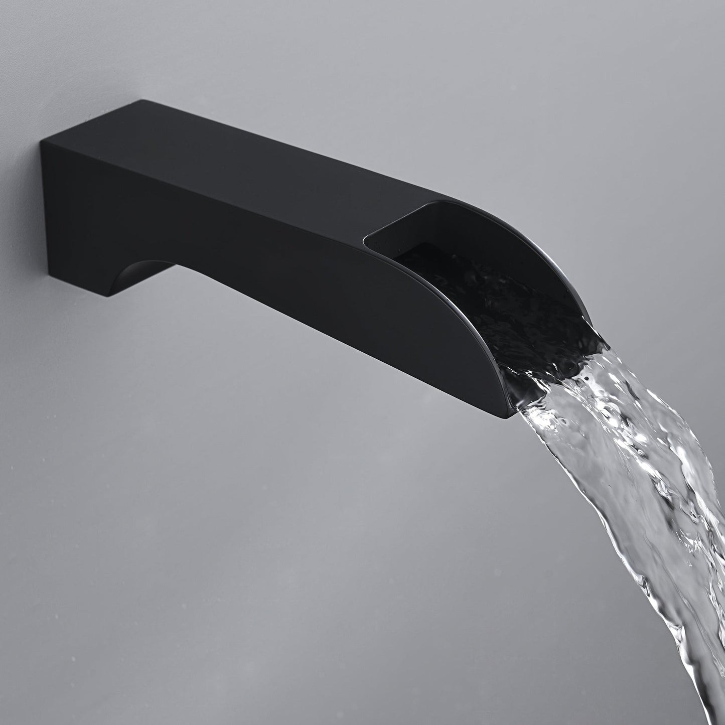 ANZZI Mezzo Series Matte Black Wall-Mounted Single Handle Heavy Rain Shower Head With Bath Faucet Set