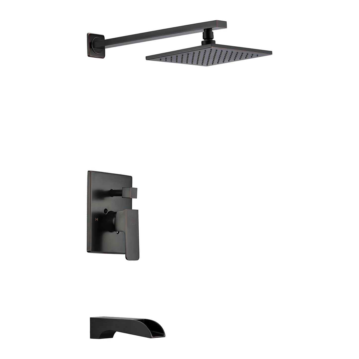 ANZZI Mezzo Series Oil Rubbed Bronze Wall-Mounted Single Handle Heavy Rain Shower Head With Bath Faucet Set