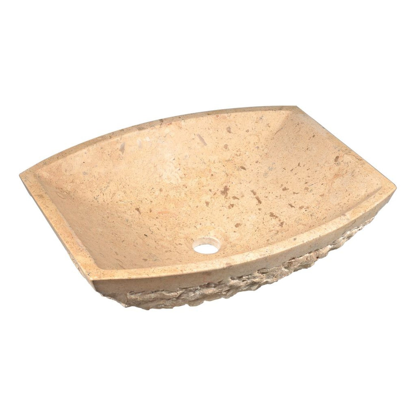 ANZZI Moon Series 20" x 16" Square Shape Cream Marble Vessel Sink