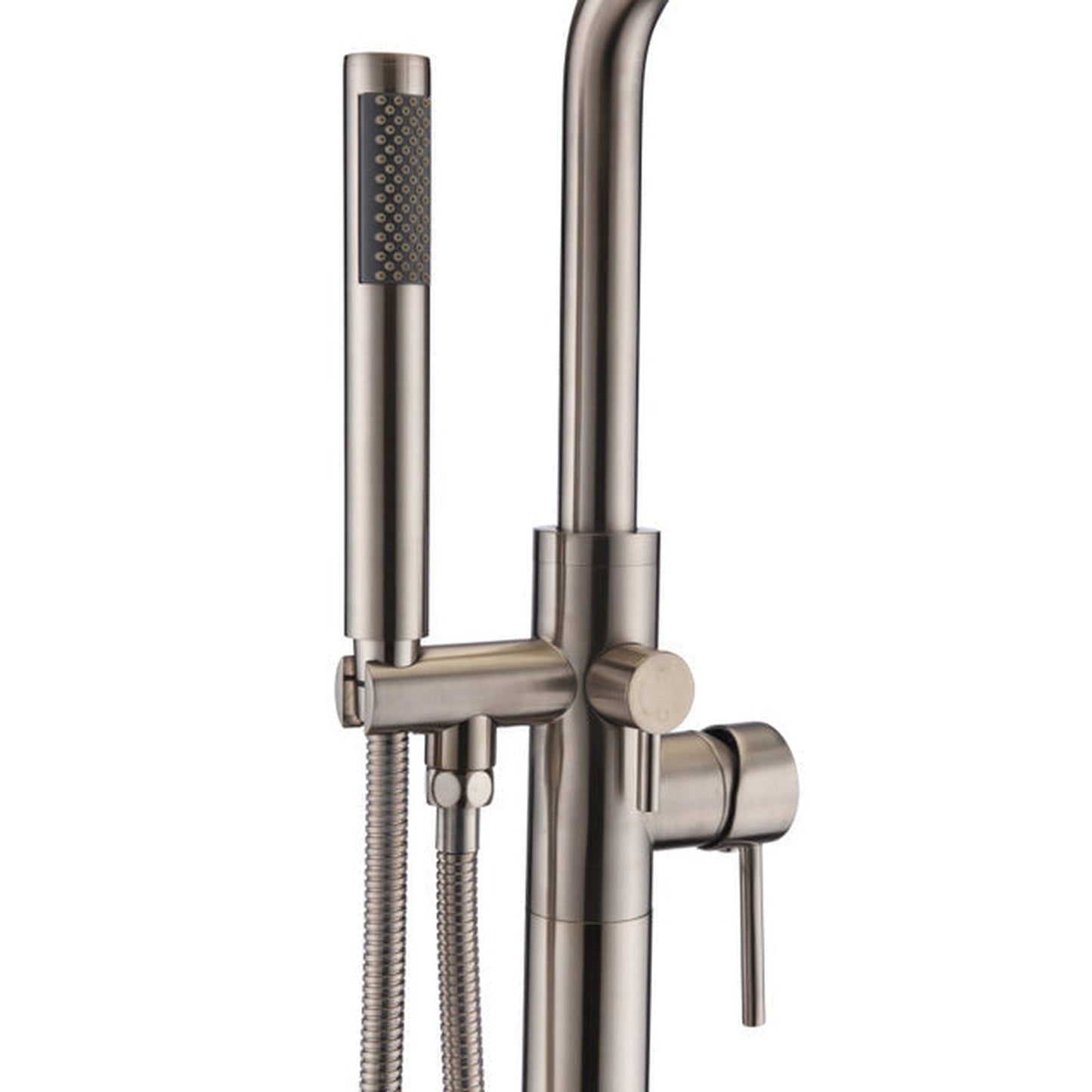 ANZZI Moray Series 2-Handle Brushed Nickel Clawfoot Tub Faucet With Euro-Grip Handheld Sprayer