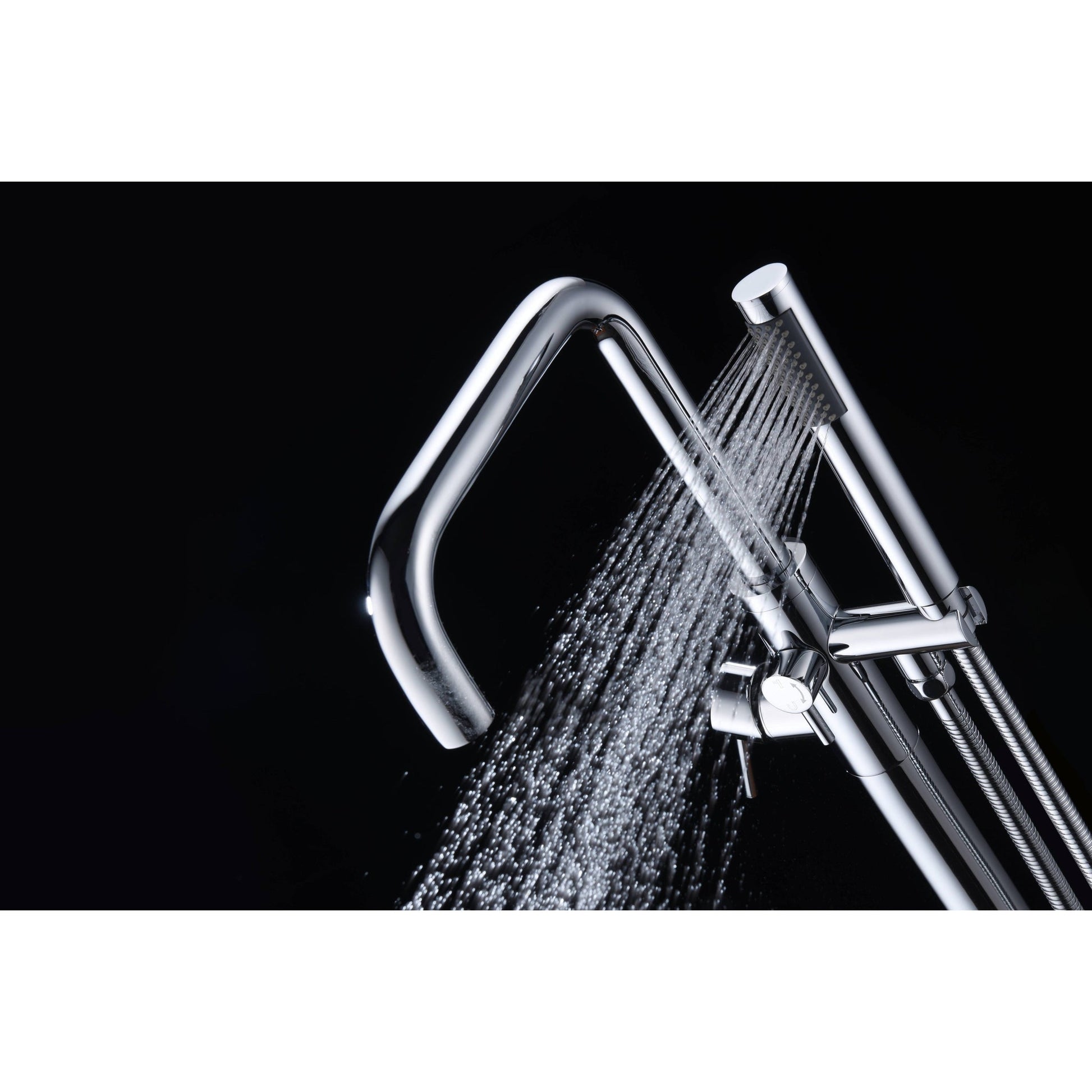 ANZZI Moray Series 2-Handle Polished Chrome Clawfoot Tub Faucet With Euro-Grip Handheld Sprayer