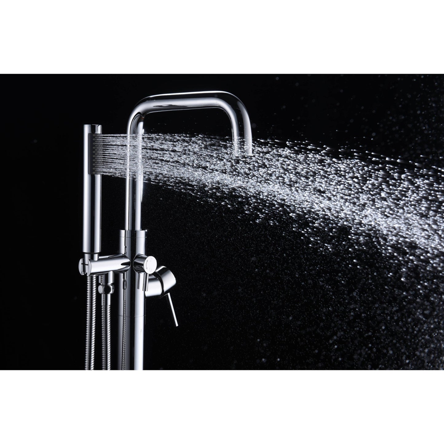 ANZZI Moray Series 2-Handle Polished Chrome Clawfoot Tub Faucet With Euro-Grip Handheld Sprayer