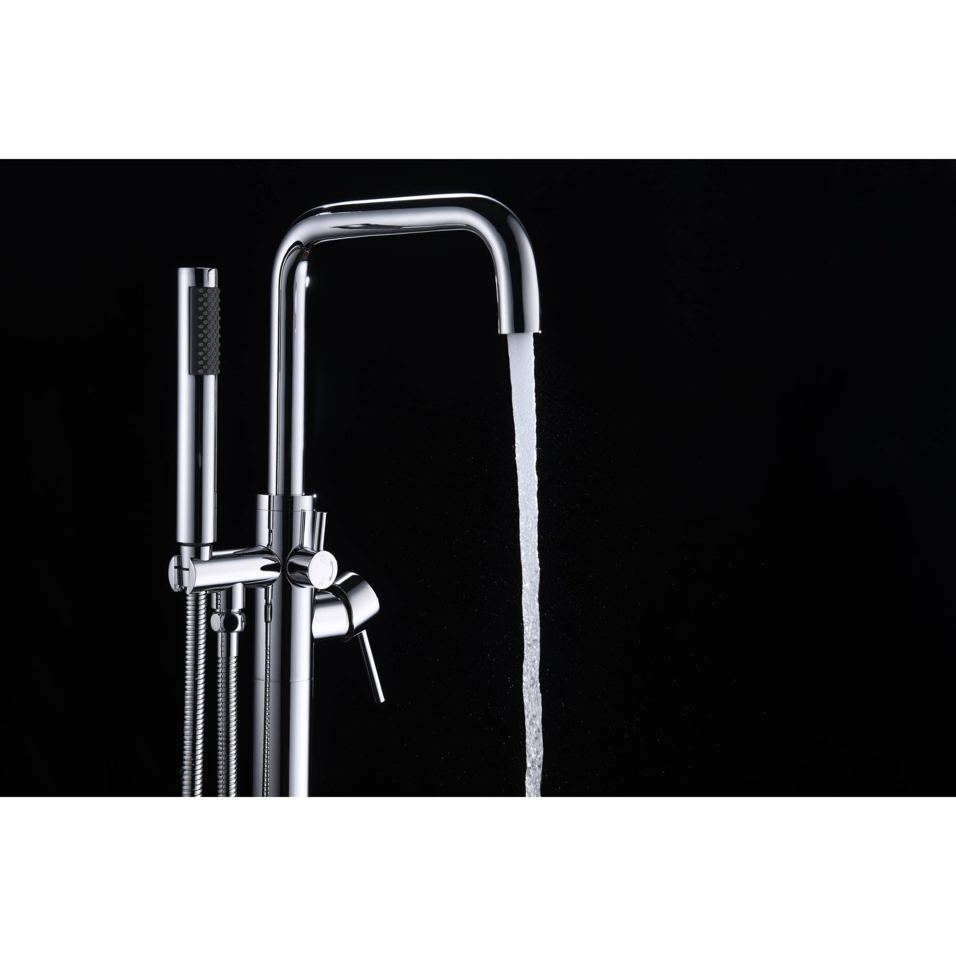 ANZZI Moray Series 2-Handle Polished Chrome Clawfoot Tub Faucet With Euro-Grip Handheld Sprayer