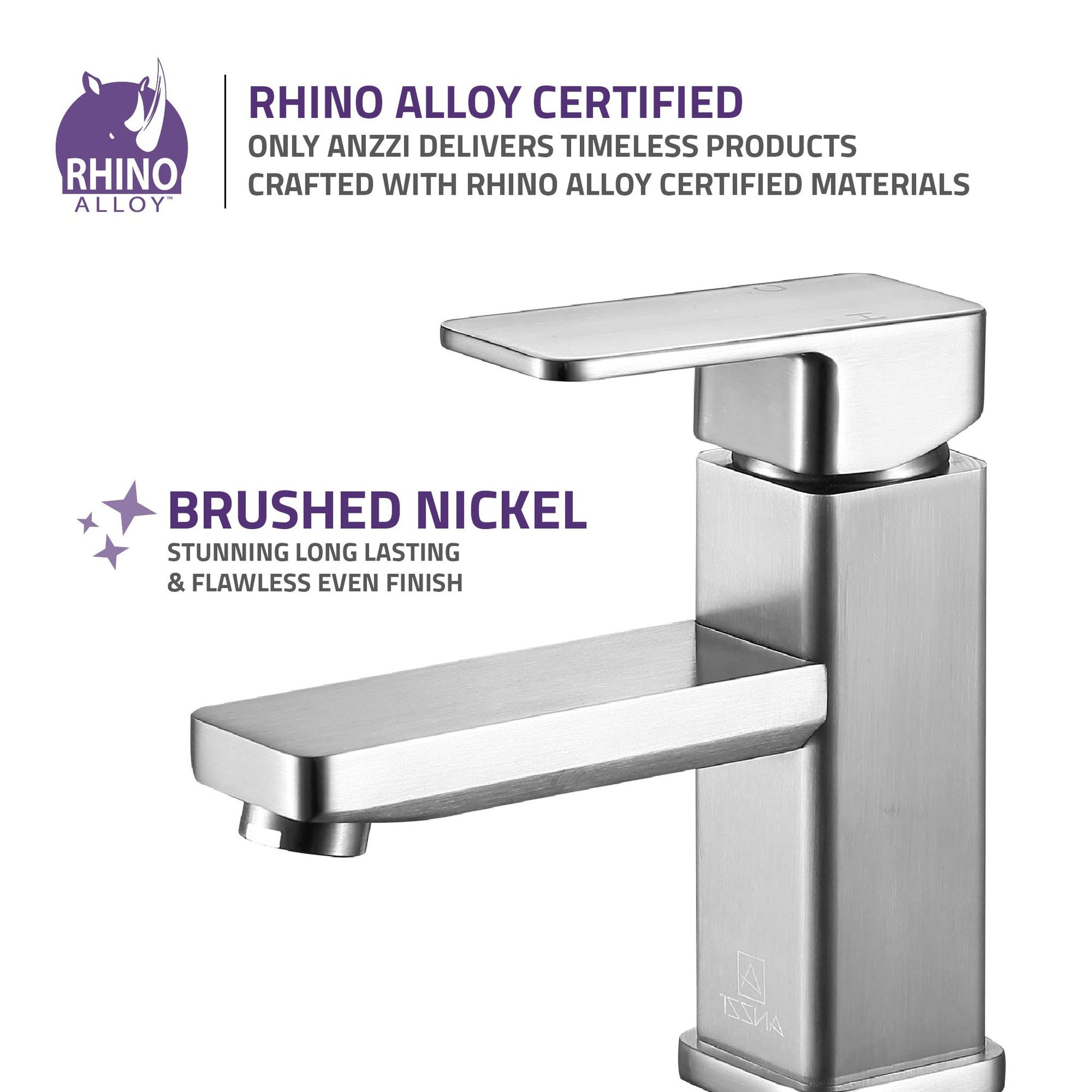 ANZZI Naiadi Series 3" Single Hole Brushed Nickel Bathroom Sink Faucet