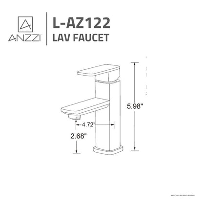 ANZZI Naiadi Series 3" Single Hole Brushed Nickel Bathroom Sink Faucet