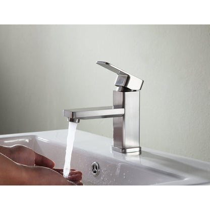 ANZZI Naiadi Series 3" Single Hole Brushed Nickel Bathroom Sink Faucet