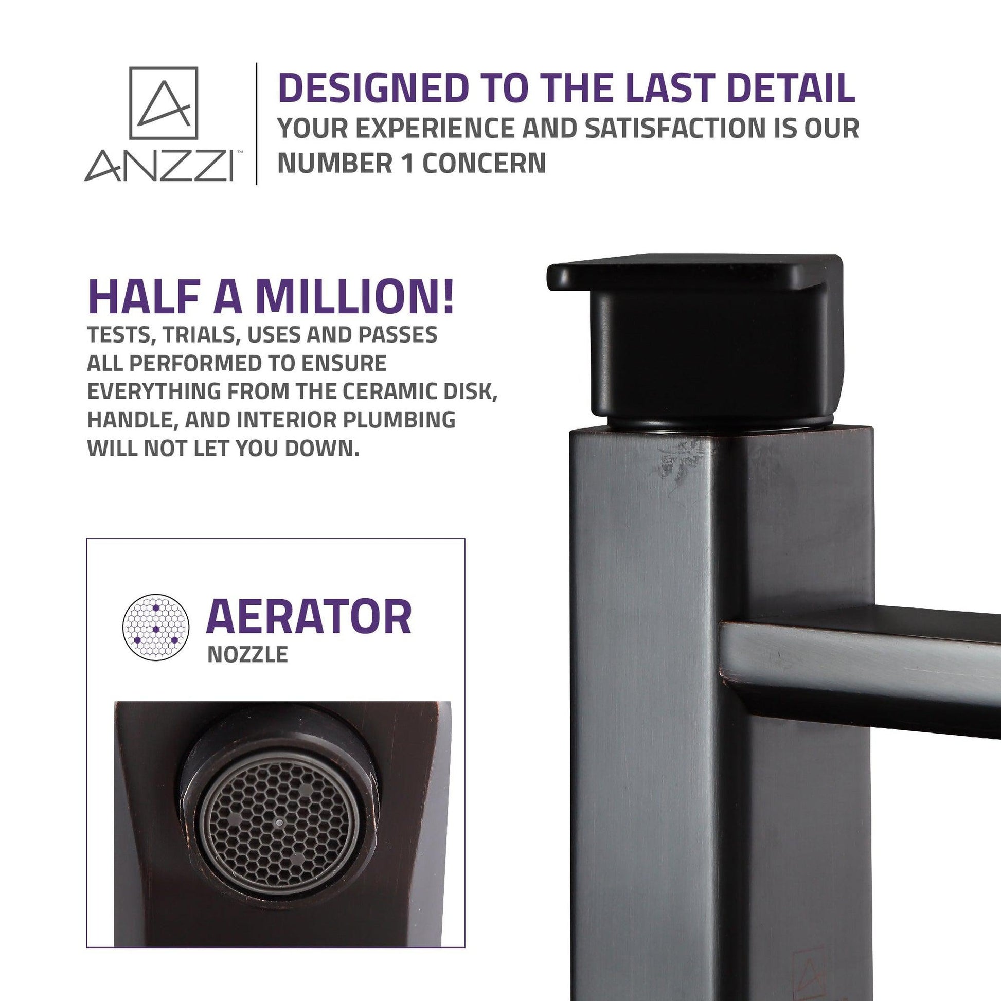 ANZZI Naiadi Series 3" Single Hole Oil Rubbed Bronze Bathroom Sink Faucet
