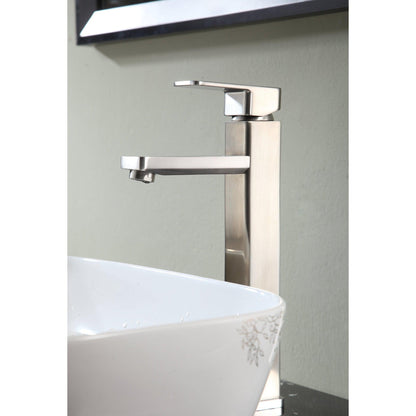 ANZZI Nettuno Series 9" Single Hole Brushed Nickel Bathroom Sink Faucet