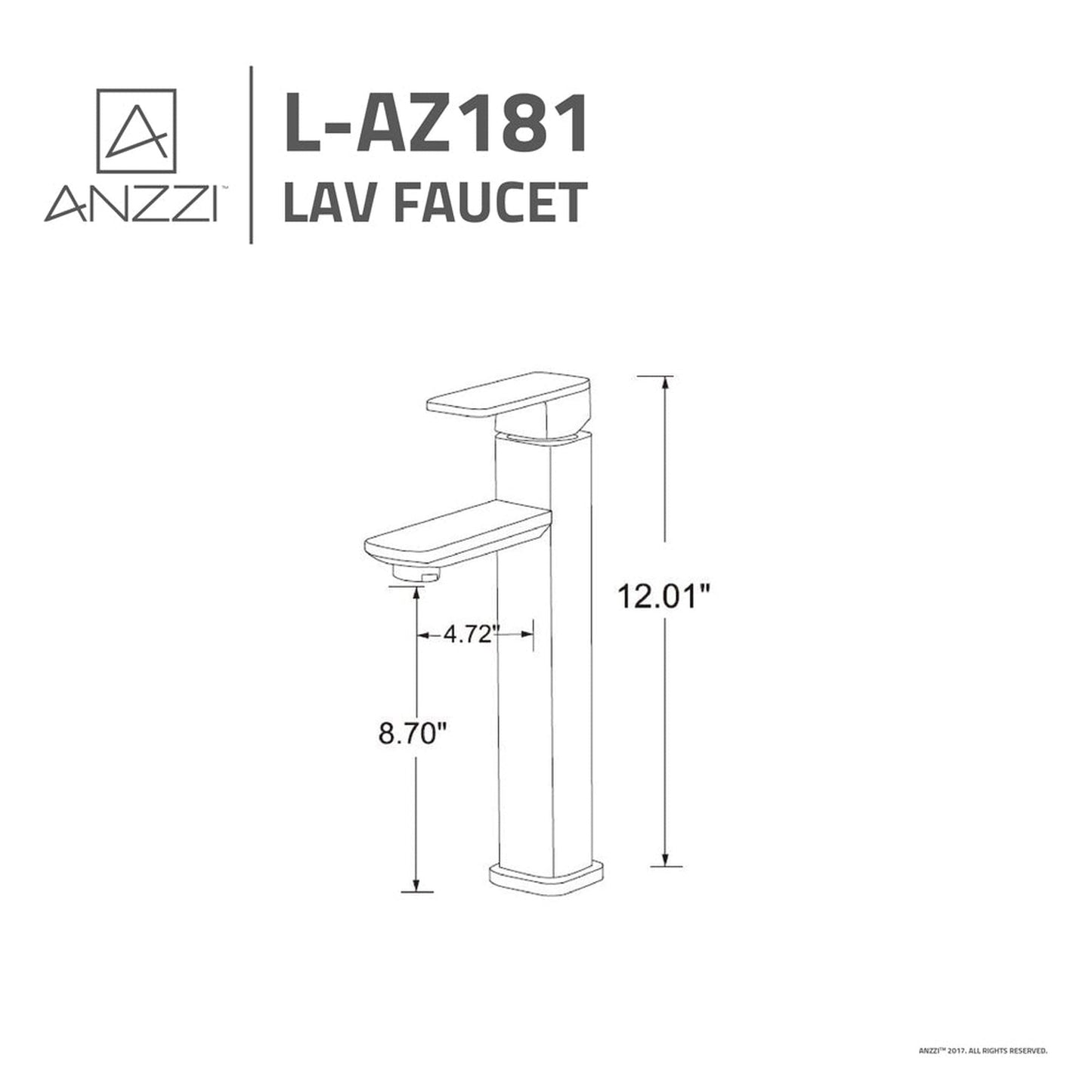 ANZZI Nettuno Series 9" Single Hole Oil Rubbed Bronze Bathroom Sink Faucet