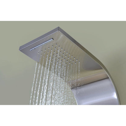ANZZI Niagara Series 64" Brushed Stainless Steel 2-Jetted Full Body Shower Panel With Heavy Rain Shower Head and Euro-Grip Hand Sprayer
