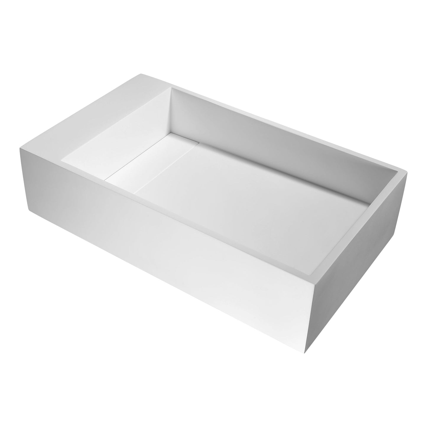 ANZZI Pascal Series 20" x 12" Rectangular Matte White Vessel Sink