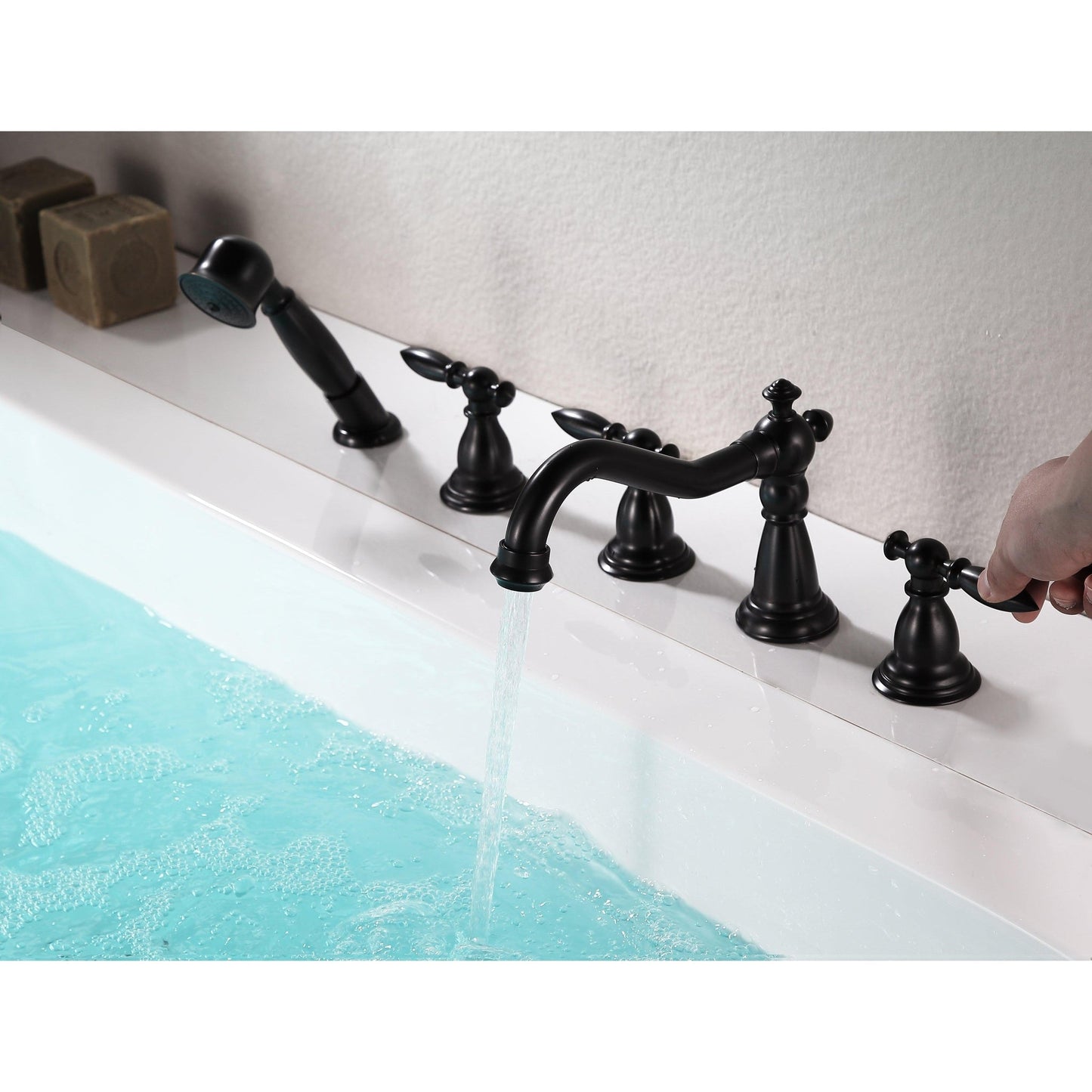 ANZZI Patriarch Series 3-Handle Oil Rubbed Bronze Roman Tub Faucet With Euro-Grip Handheld Sprayer