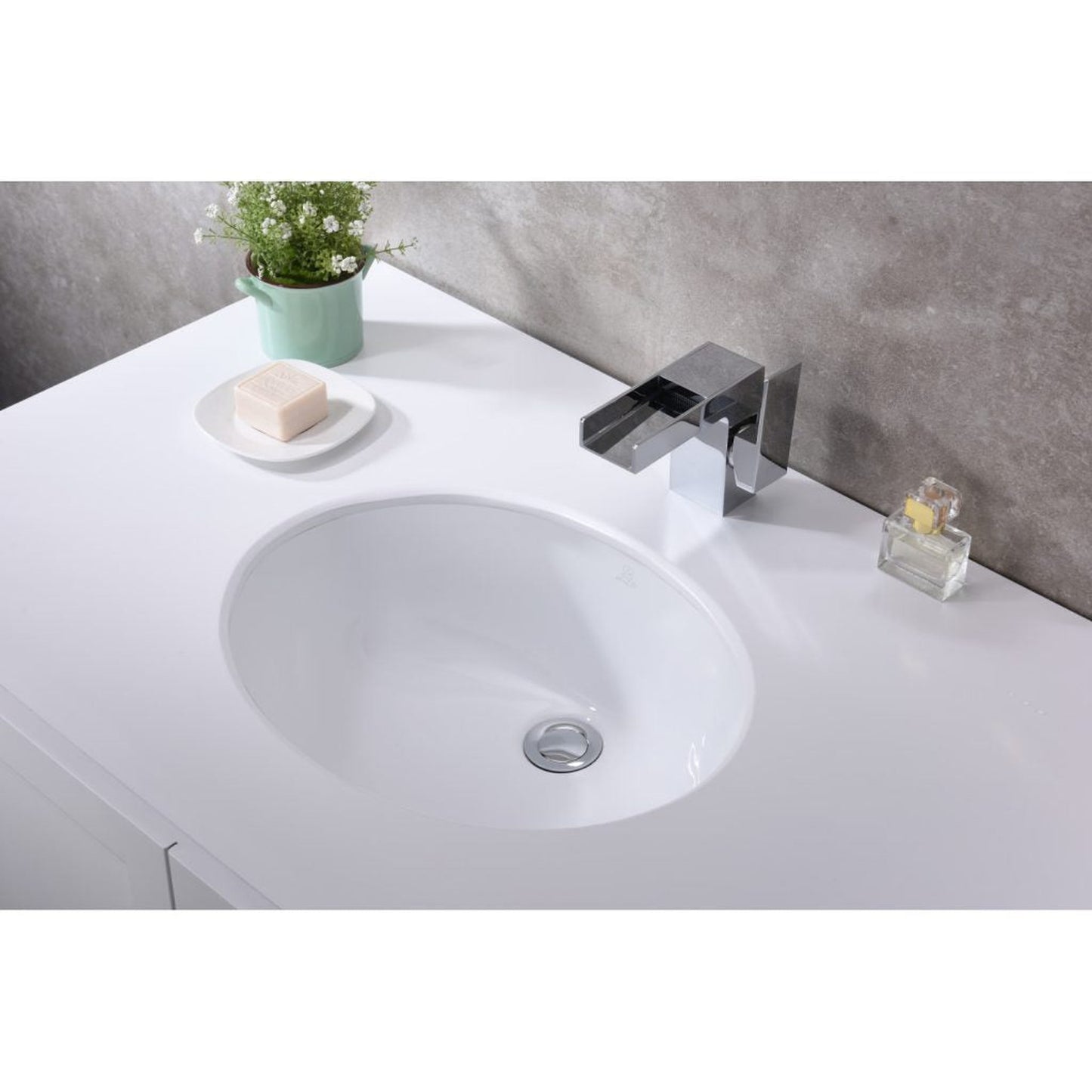 ANZZI Pegasus Series 18" x 15" Oval Shape Glossy White Undermount Sink With Built-In Overflow