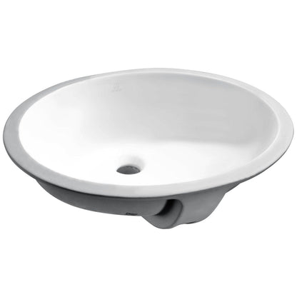 ANZZI Pegasus Series 18" x 15" Oval Shape Glossy White Undermount Sink With Built-In Overflow