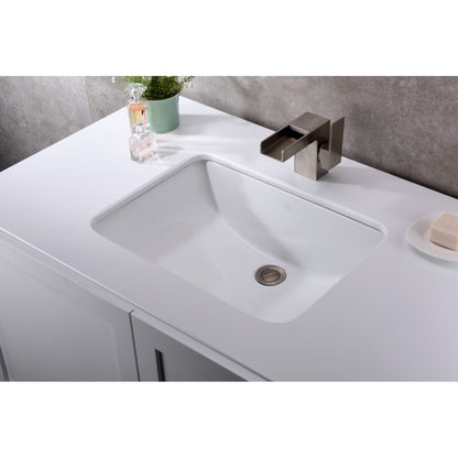 ANZZI Pegasus Series 21" x 15" Rectangular Glossy White Undermount Sink With Built-In Overflow