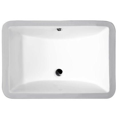 ANZZI Pegasus Series 21" x 15" Rectangular Glossy White Undermount Sink With Built-In Overflow