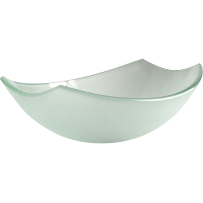 ANZZI Pendant Series 20" x 15" Oval Shaped Lustrous Frosted Deco-Glass Vessel Sink With Polished Chrome Pop-Up Drain