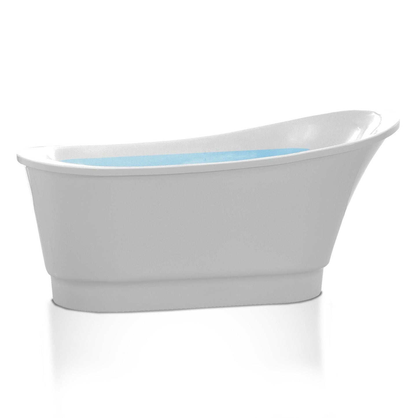 ANZZI Prima Series 67" x 31" Glossy White Freestanding Bathtub With Built-In Overflow and Pop-Up Drain