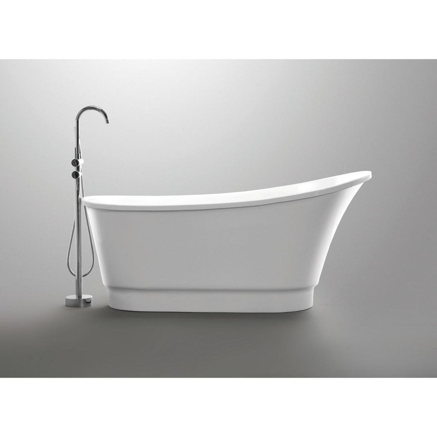 ANZZI Prima Series 67" x 31" Glossy White Freestanding Bathtub With Built-In Overflow and Pop-Up Drain