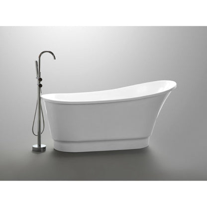 ANZZI Prima Series 67" x 31" Glossy White Freestanding Bathtub With Built-In Overflow and Pop-Up Drain