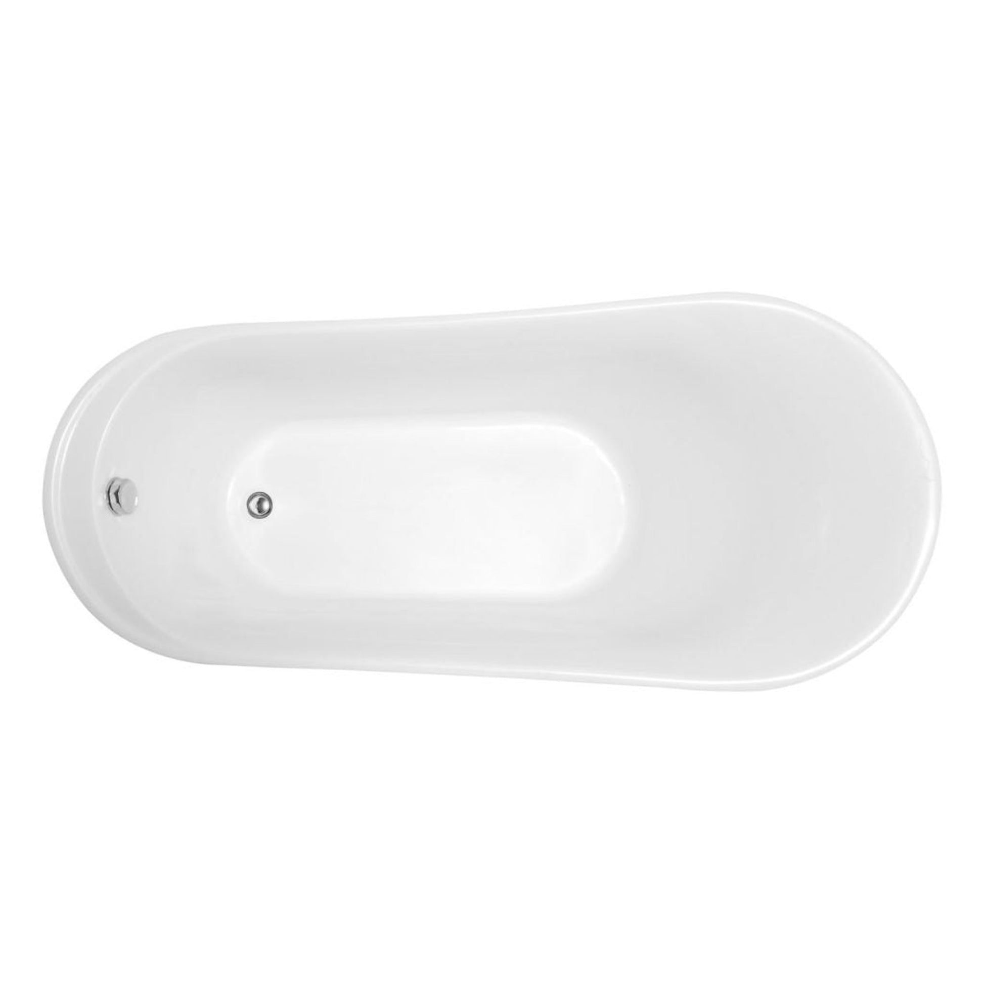 ANZZI Prima Series 67" x 31" Glossy White Freestanding Bathtub With Built-In Overflow and Pop-Up Drain