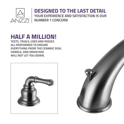 ANZZI Prince Series 3" Widespread Brushed Nickel Bathroom Sink Faucet