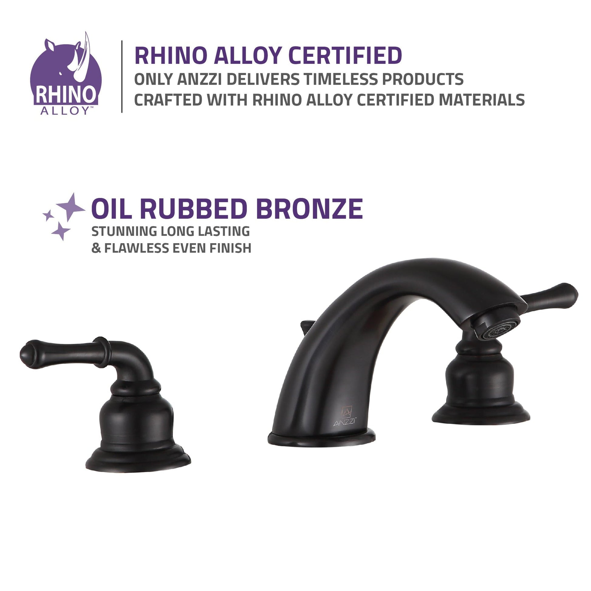 ANZZI Prince Series 3" Widespread Oil Rubbed Bronze Bathroom Sink Faucet