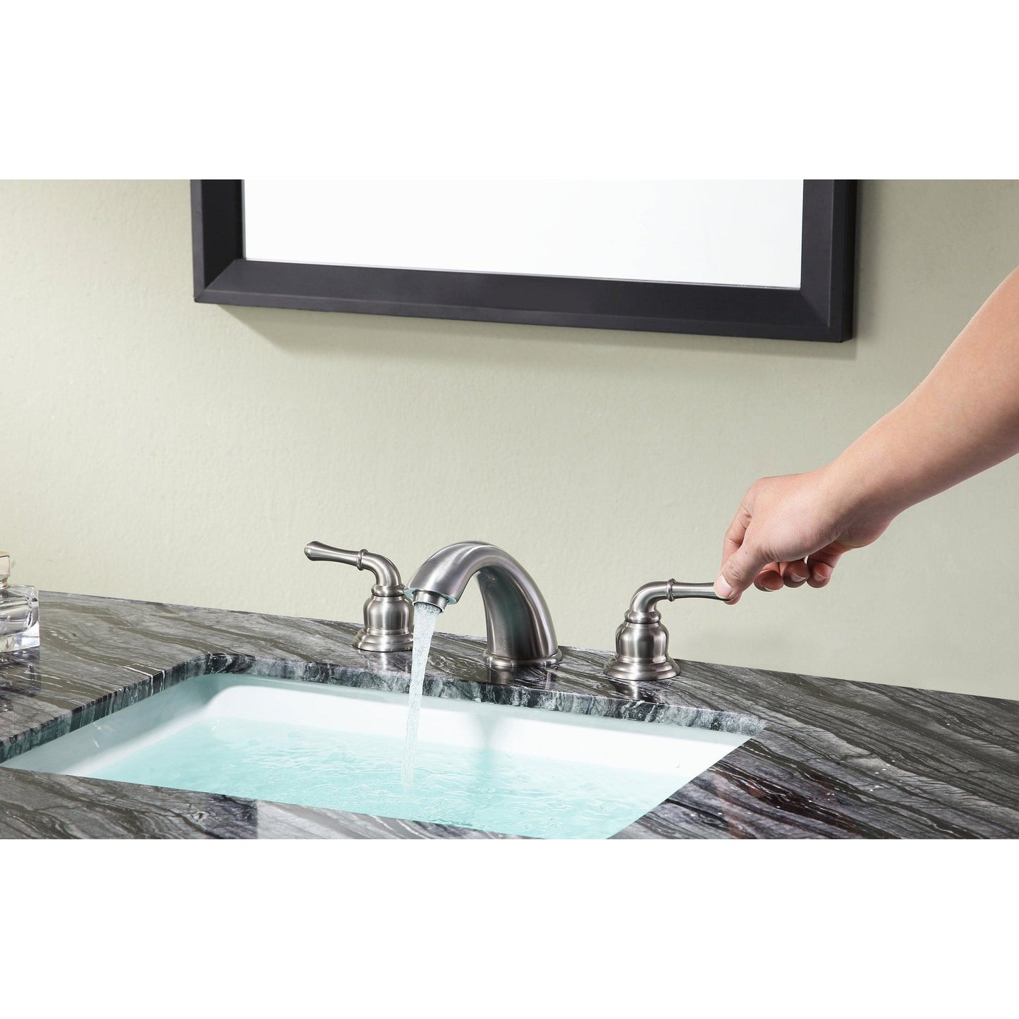 ANZZI Princess Series 3" Widespread Brushed Nickel Bathroom Sink Faucet