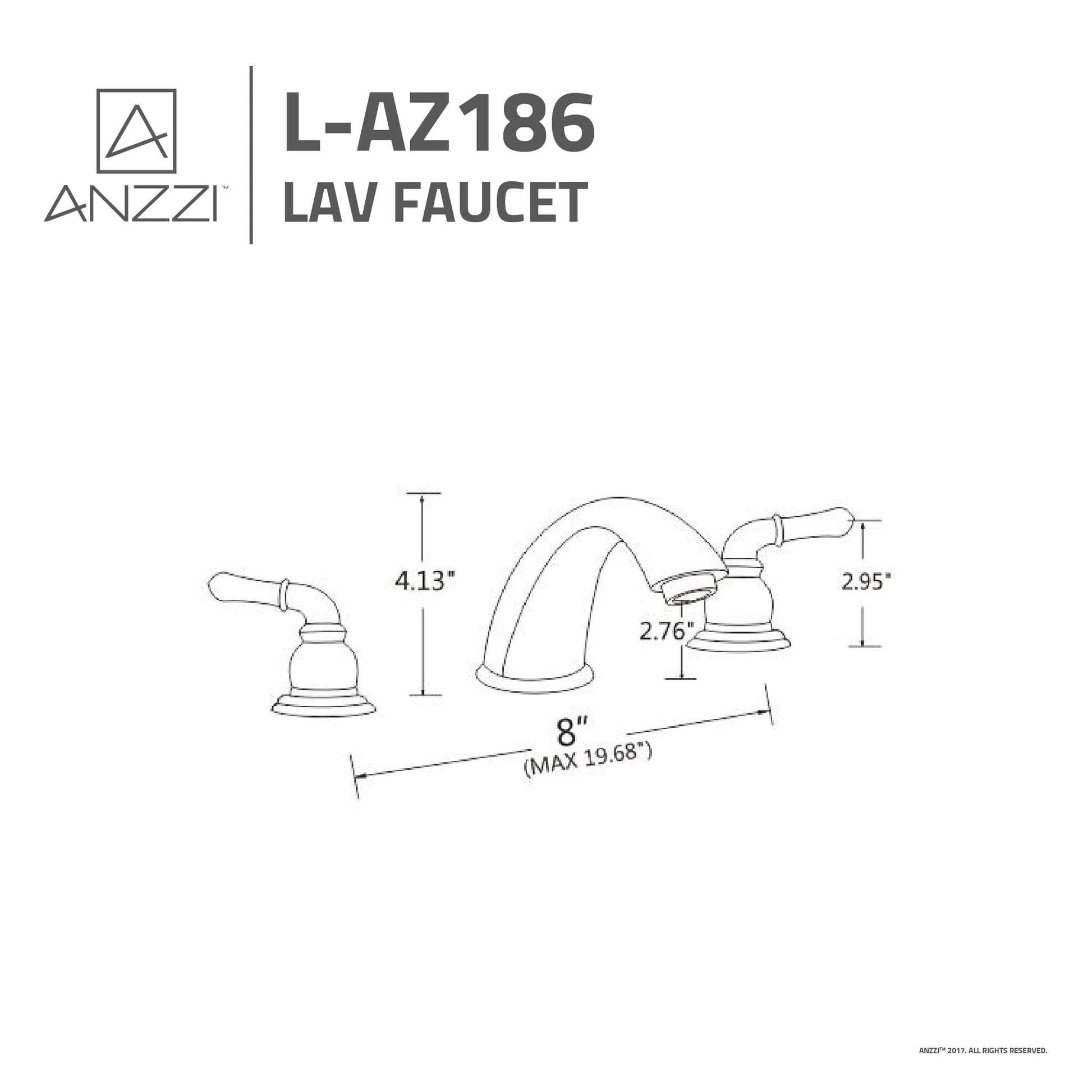 ANZZI Princess Series 3" Widespread Oil Rubbed Bronze Bathroom Sink Faucet