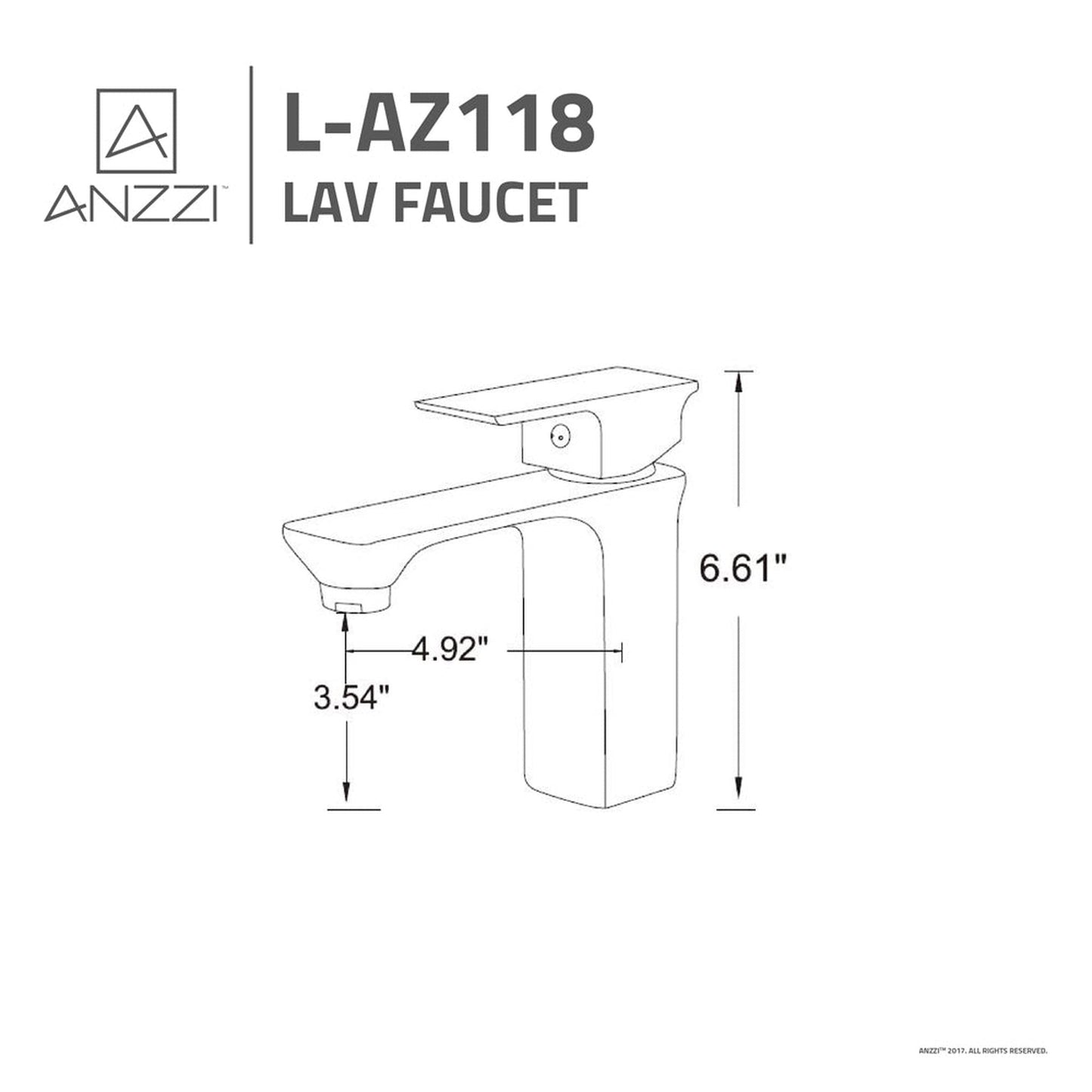ANZZI Promenade Series 4" Single Hole Oil Rubbed Bronze Bathroom Sink Faucet