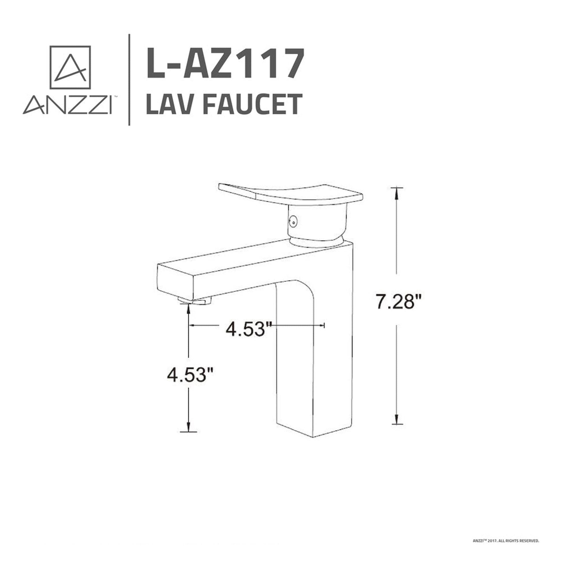 ANZZI Promenade Series 5" Single Hole Brushed Nickel Bathroom Sink Faucet