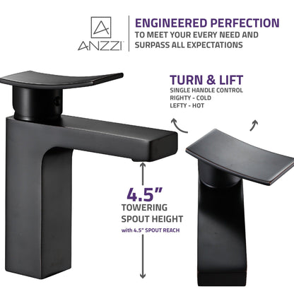 ANZZI Promenade Series 5" Single Hole Oil Rubbed Bronze Bathroom Sink Faucet