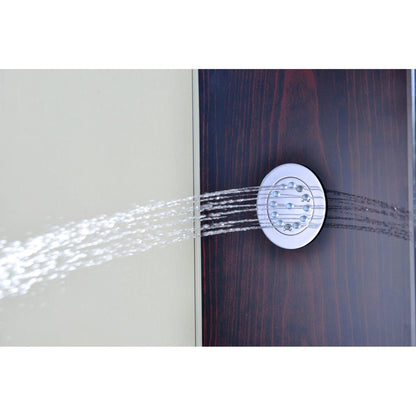 ANZZI Pure Series 59" Mahogany 3-Jetted Full Body Shower Panel With Heavy Rain Shower Head and Euro-Grip Hand Sprayer