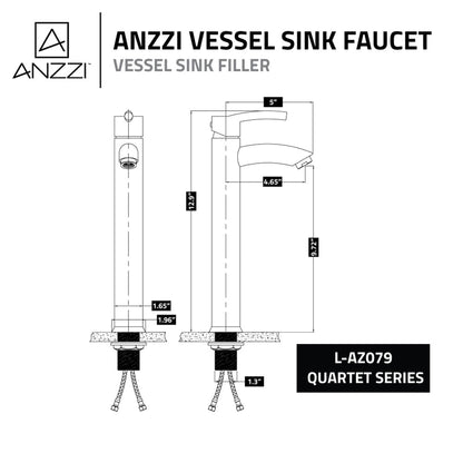 ANZZI Quartet Series 10" Single Hole Brushed Nickel Bathroom Sink Faucet