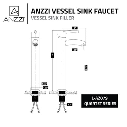 ANZZI Quartet Series 10" Single Hole Polished Chrome Bathroom Sink Faucet