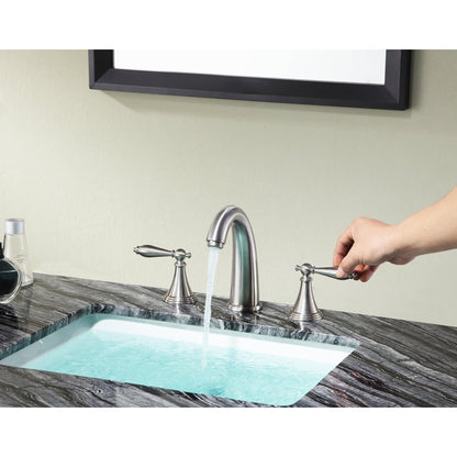 ANZZI Queen Series 5" Widespread Brushed Nickel Bathroom Sink Faucet