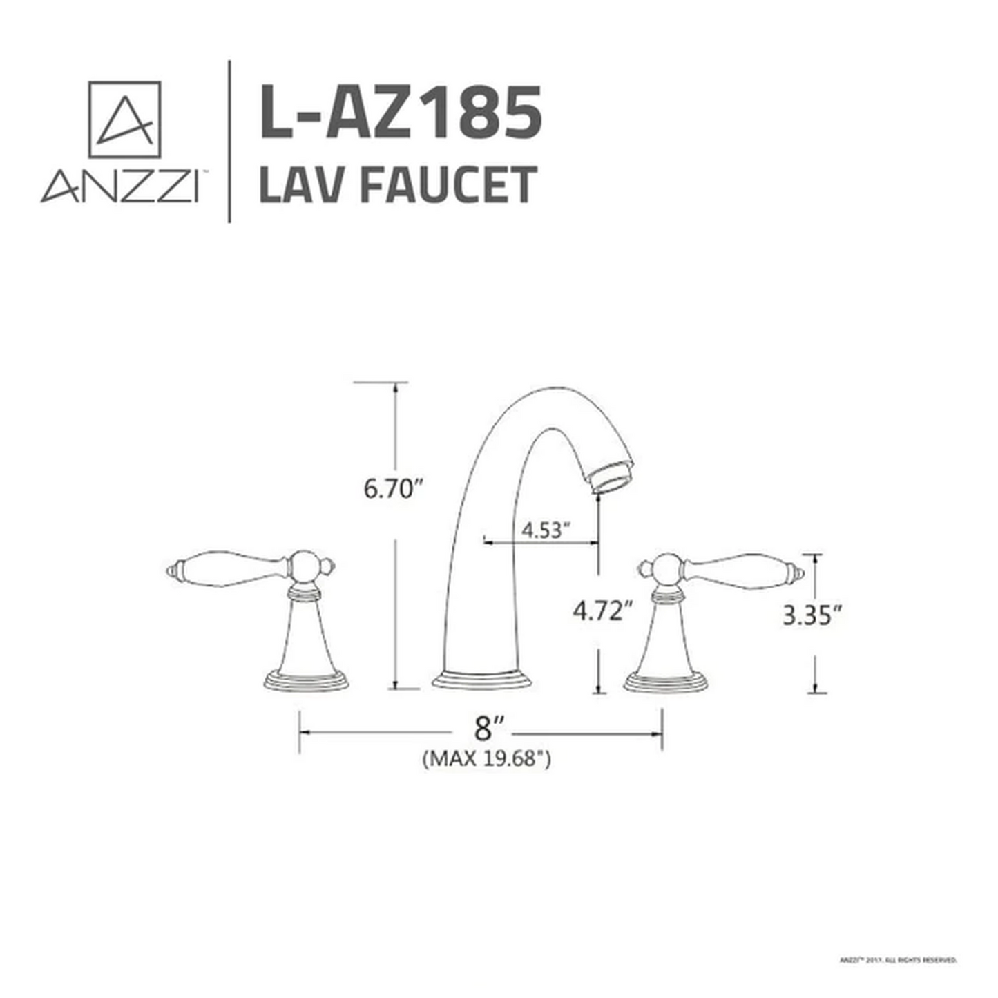 ANZZI Queen Series 5" Widespread Brushed Nickel Bathroom Sink Faucet