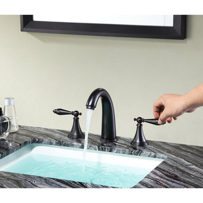 ANZZI Queen Series 5" Widespread Oil Rubbed Bronze Bathroom Sink Faucet