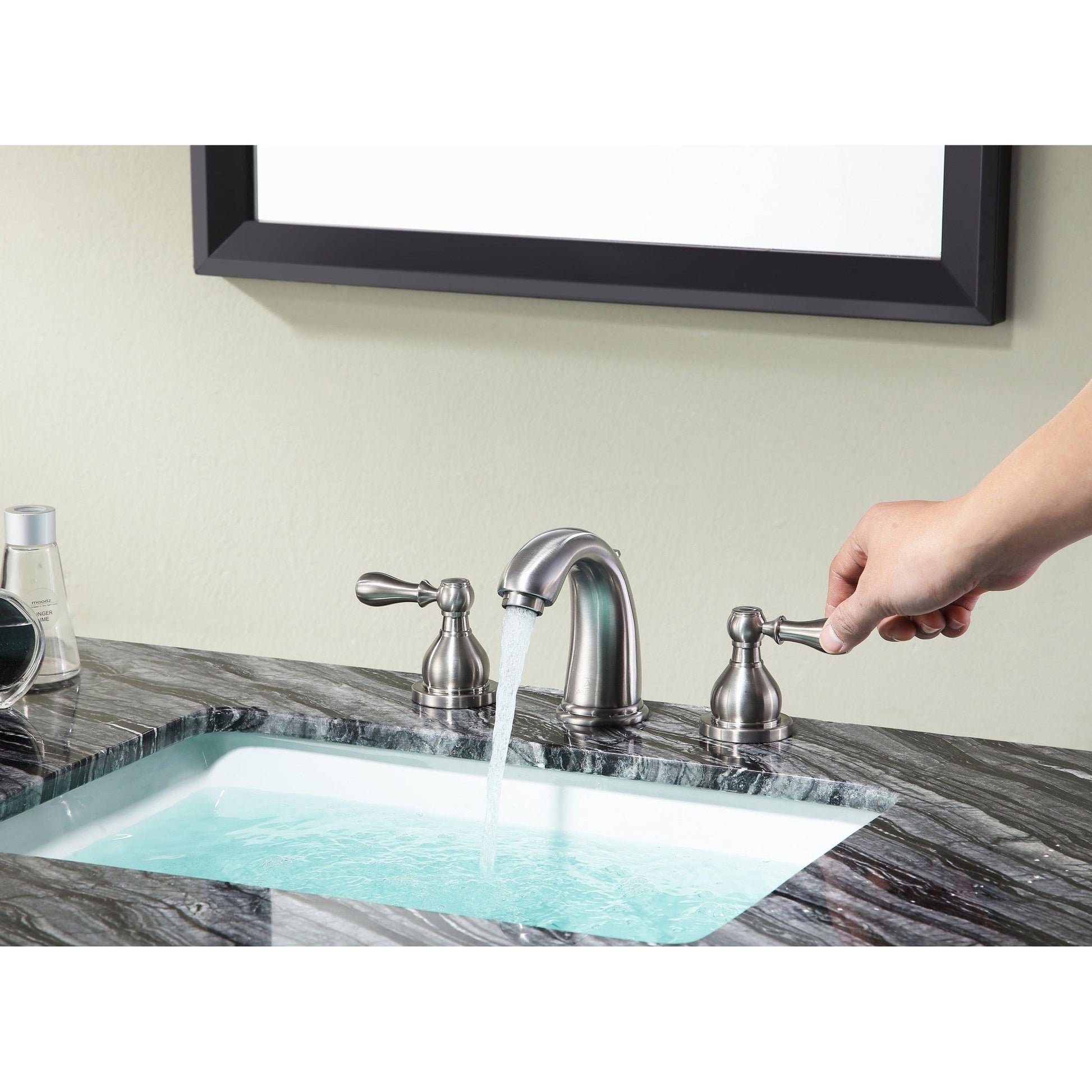 ANZZI Raider Series 4" Widespread Brushed Nickel Bathroom Sink Faucet