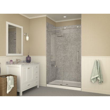 ANZZI Reach Series 48" x 36" Center Drain Single Threshold White Shower Base With Built-in Tile Flange