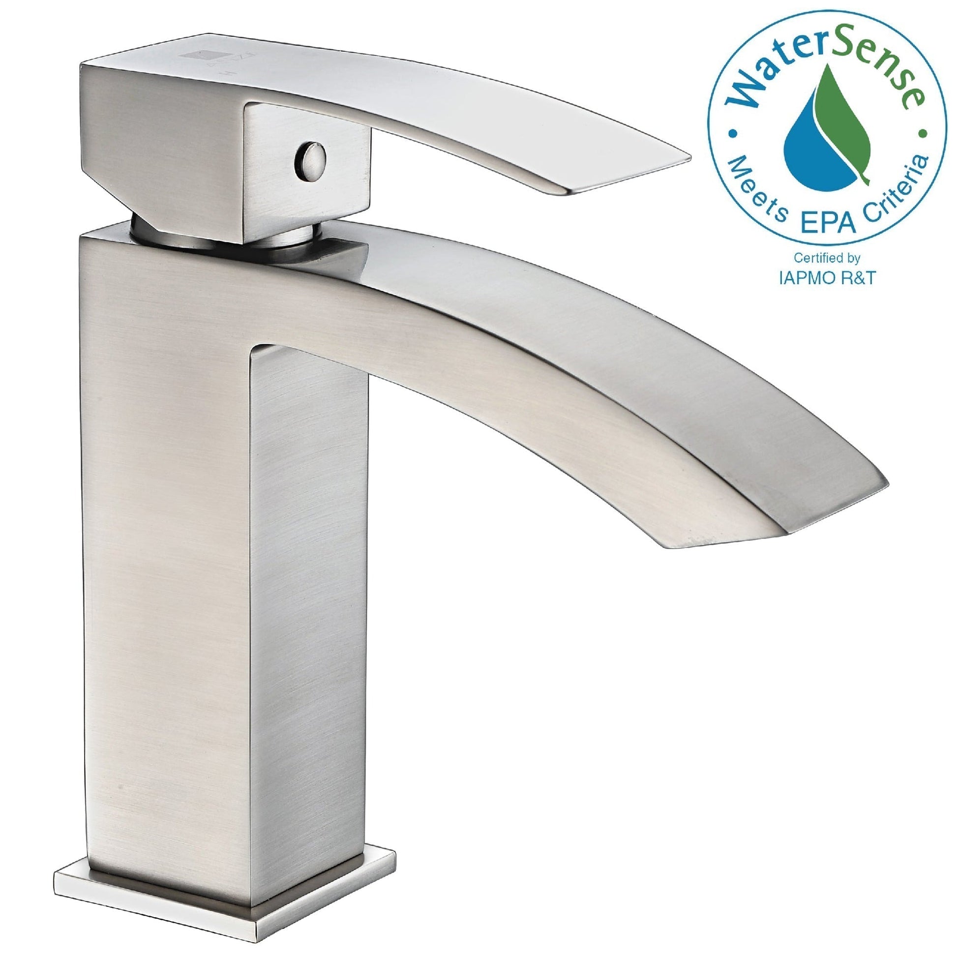 ANZZI Revere Series 4" Single Hole Brushed Nickel Low-Arc Bathroom Sink Faucet