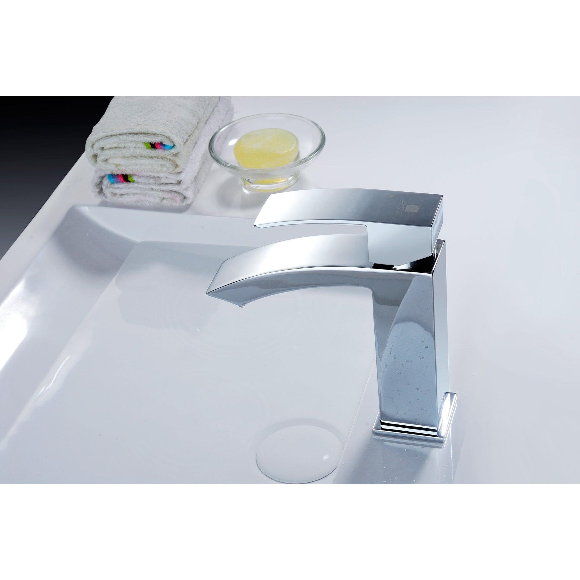 ANZZI Revere Series 7" Single Hole Polished Chrome Low-Arc Bathroom Sink Faucet