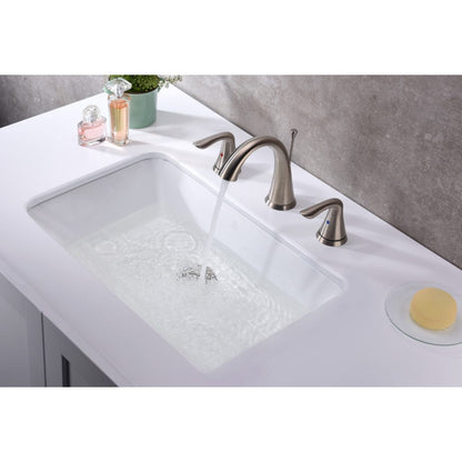 ANZZI Rhodes Series 21" x 13" Rectangular Glossy White Undermount Sink With Built-In Overflow