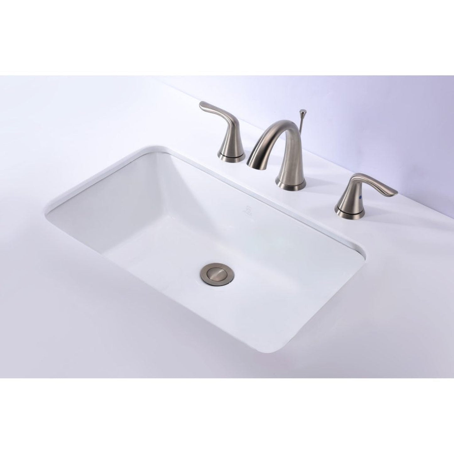 ANZZI Rhodes Series 21" x 13" Rectangular Glossy White Undermount Sink With Built-In Overflow