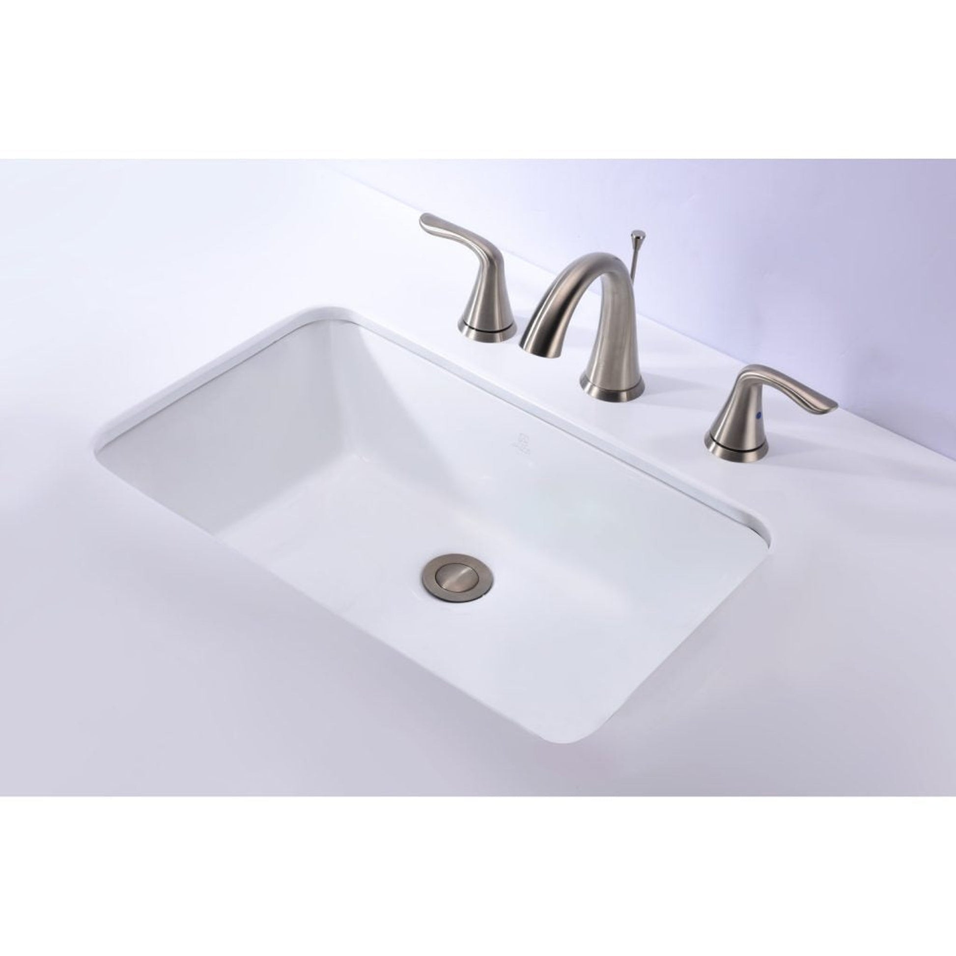 ANZZI Rhodes Series 21" x 13" Rectangular Glossy White Undermount Sink With Built-In Overflow