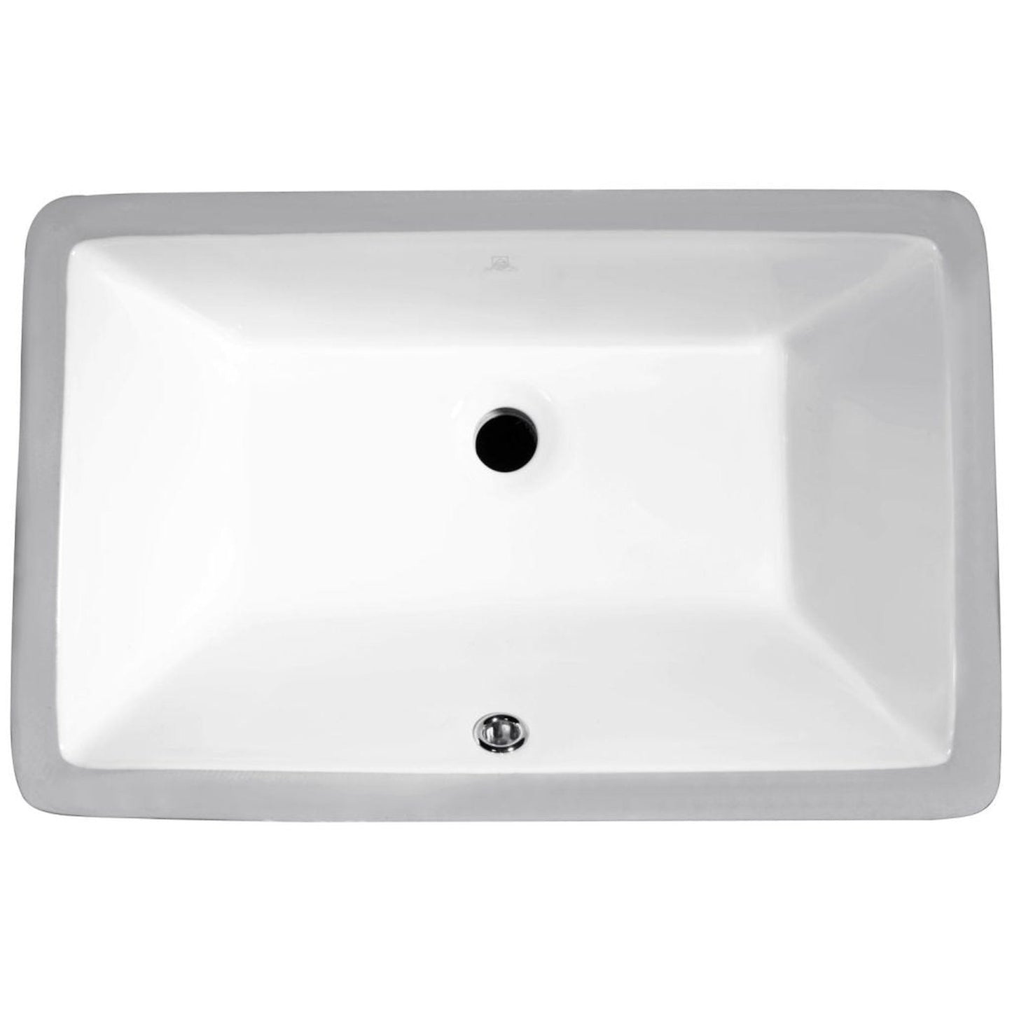 ANZZI Rhodes Series 21" x 13" Rectangular Glossy White Undermount Sink With Built-In Overflow